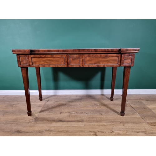 347 - A 19th century mahogany Serving Table with inverted breakfront fitted two frieze drawers on square t... 