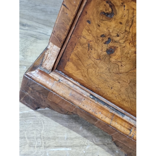 348 - An 18th century walnut Kneehole Desk with cross-banded, quarter veneered and herringbone line inlaid... 