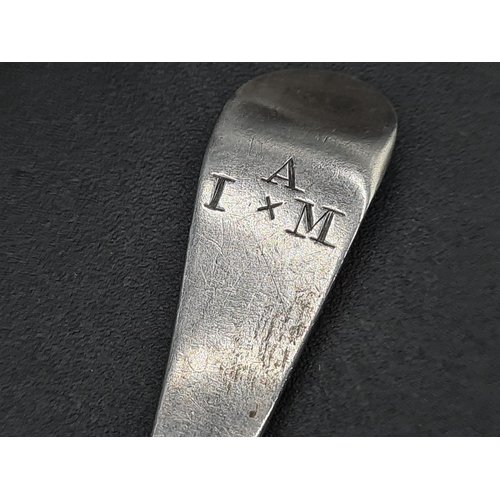 41 - Three George II silver Teaspoons Hanoverian pattern engraved initials A over I x M, London circa 173... 