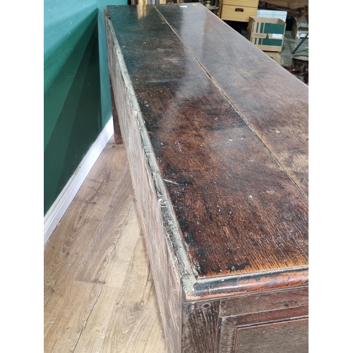 415 - An early 18th Century oak Dresser Base with moulded top above three drawers on cabriole front suppor... 