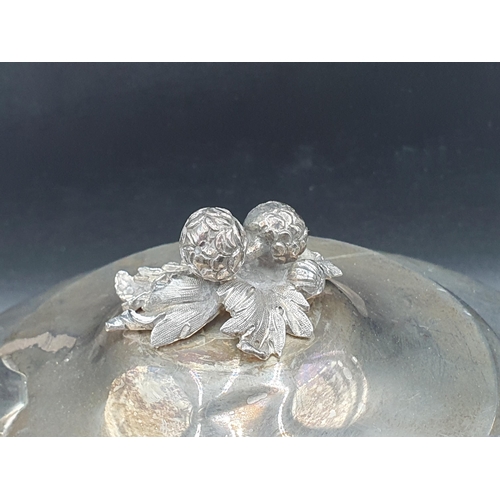 46 - A William IV silver Teapot of compressed circular form with finely detailed bud and leafage finial o... 