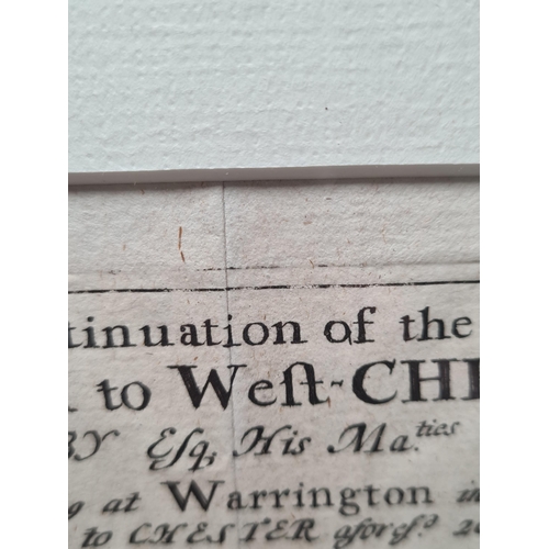 493 - JOHN OGILBY (b.1600). 'Linear Road Map 'The Continuation of the Road from York to West Chester', han... 