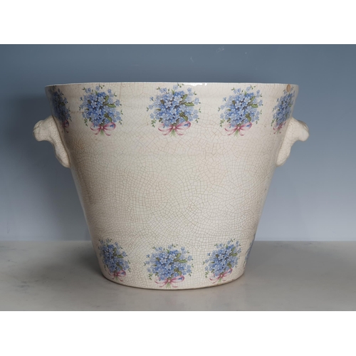 533 - A Pure Milk two handled Dairy Pail with Forget-Me-Not borders, and transfer printed Landscape decora... 