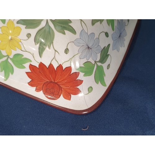 553 - A 19th Century creamware part Dinner Service with over-glaze painted floral design in predominantly ... 