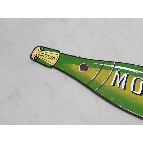 681 - A 'Monsters ID Pint' enamel double-sided Advertising Sign, 21 1/2in L.