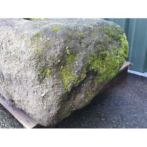 709 - A large rectangular Mill/Press Stone with rectangular hole to the top (hole doesn't go all the way t... 