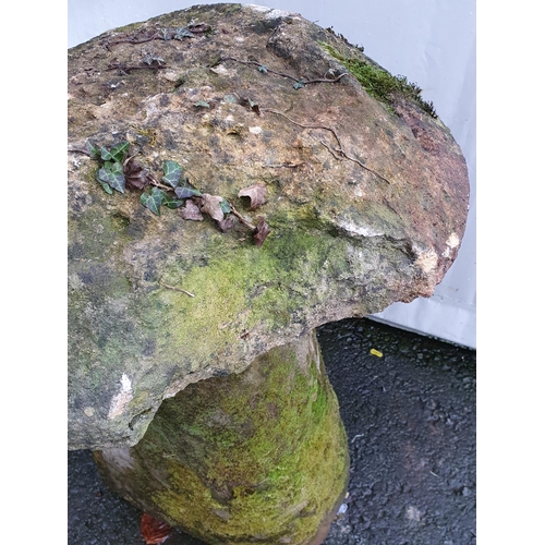 711 - A large weathered Staddle Stone, A/F, 32in H x 2ft Diam