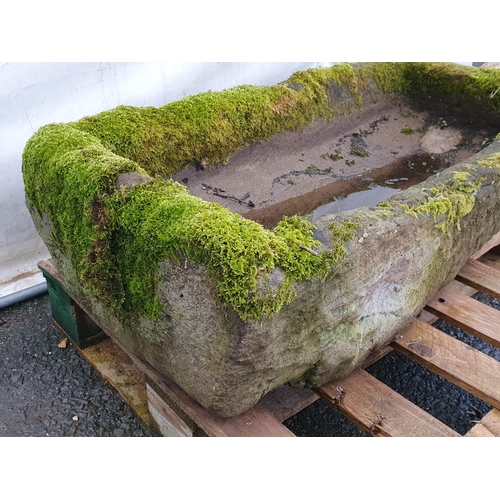 720 - A large rectangular weathered stone Sink/Trough, both drainage holes have been filled, approx 4ft 6i... 