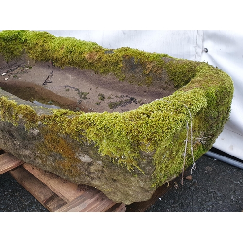 720 - A large rectangular weathered stone Sink/Trough, both drainage holes have been filled, approx 4ft 6i... 