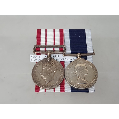 742 - Pair; Naval General Service Medal with 'Palestine 1945-48' Clasp and Royal Navy Long Service & Good ... 