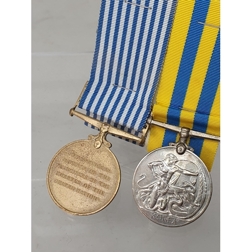 760 - Pair; Queens Korea and UN Korea Medals to L/FX887079 Naval Airman A.C. Duff, R.N.