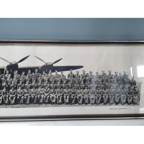 771 - A framed Photograph of No.576 Squadron R.A.F. in June 1945 in front of a Lancaster