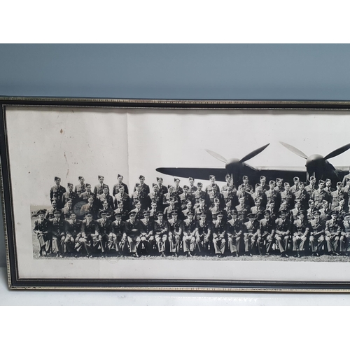 771 - A framed Photograph of No.576 Squadron R.A.F. in June 1945 in front of a Lancaster