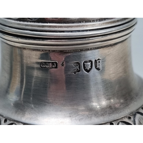 8 - A Victorian silver Sugar Caster with spiral fluting and finial, London 1894, 190gms