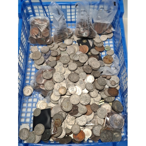 269 - A box of mainly British pre-decimal Coins, Farthings - Crown, including a quantity of Pre 47 Issues,... 