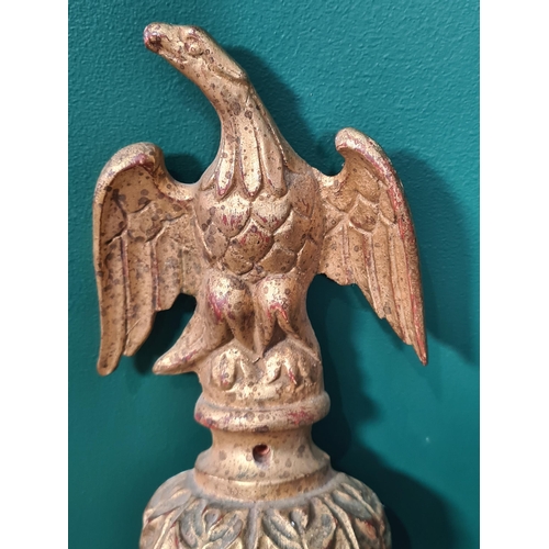 694 - A pair of giltwood two branch Wall Lights with eagle surmounts, 2ft