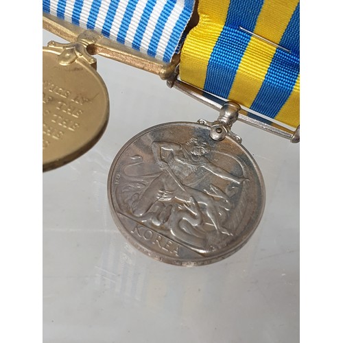 761 - Pair; Queens Korea and UN Korea Medals to L/SFX853316 Naval Airman R.H. Dorian, R.N.