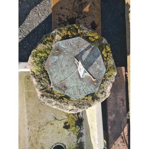 705 - A Sun Dial on plinth and a white Sink, A/F