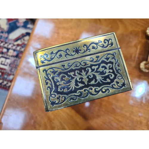 301 - A 19th Century tortoiseshell boulle work Cigarette Box with all over scrolled decorations, the lid w... 