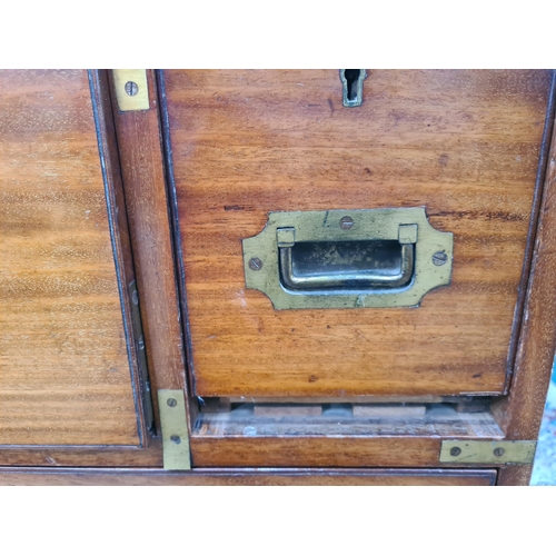 316 - A 19th Century mahogany Campaign Secretaire Chest by Hill & Millard, 2 Duncarron Street, Trafalgar S... 