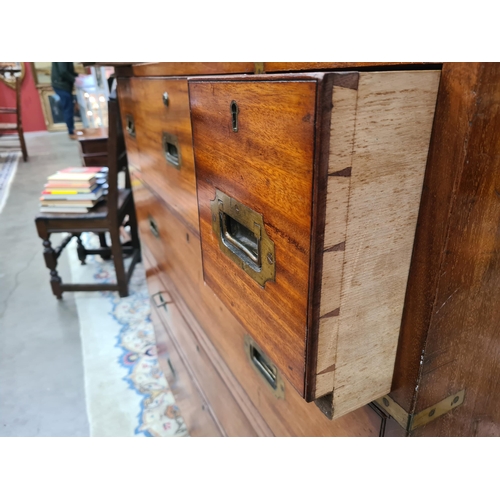 316 - A 19th Century mahogany Campaign Secretaire Chest by Hill & Millard, 2 Duncarron Street, Trafalgar S... 