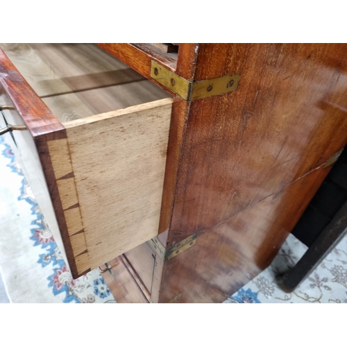 316 - A 19th Century mahogany Campaign Secretaire Chest by Hill & Millard, 2 Duncarron Street, Trafalgar S... 