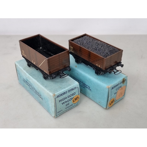 1007 - A boxed Hornby Dublo pre-war LMS High-sided Wagon and a boxed LMS Coal Wagon, both Nr M-M, box Ex, r... 