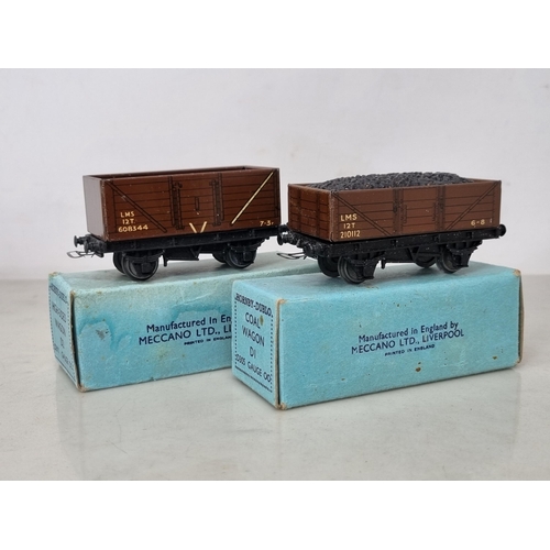 1007 - A boxed Hornby Dublo pre-war LMS High-sided Wagon and a boxed LMS Coal Wagon, both Nr M-M, box Ex, r... 