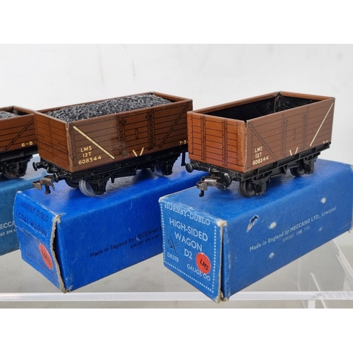 1028 - Four boxed Hornby Dublo LMS Wagons including Open Wagon, Coal Wagon, High-sided Wagon and High-sided... 