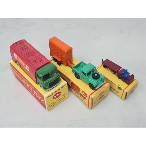 1052 - Three boxed Dublo Dinky Toys including 070 A.E.C. Mercury Tanker, 073 Land Rover and Horse Trailer a... 