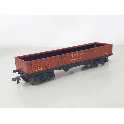 1080 - Two rare Hornby Dublo factory repair Brick Truck with pre-war bodies placed on later post-war BR cha... 