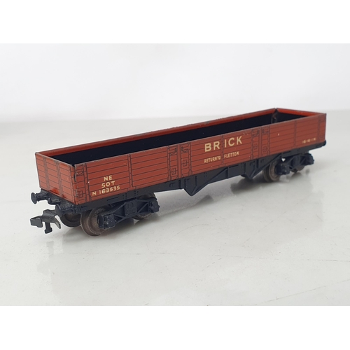 1080 - Two rare Hornby Dublo factory repair Brick Truck with pre-war bodies placed on later post-war BR cha... 