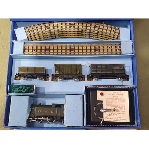 1111 - A boxed Hornby Dublo EDG7 horseshoe GWR 0-6-2T Goods Set, the version following the Royal Scot set w... 