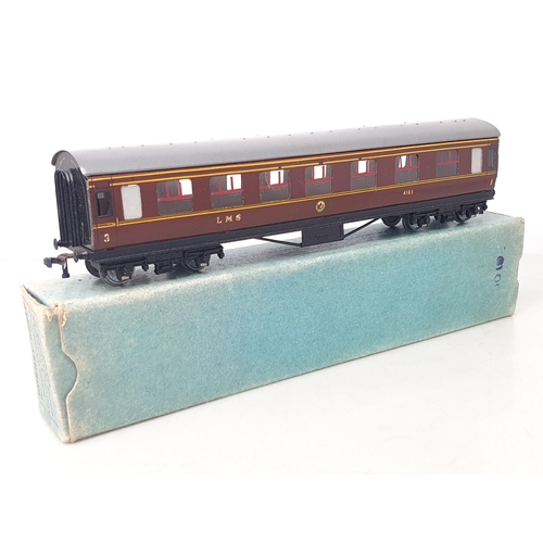 1113 - Two boxed Hornby Dublo D3 LMS 1/3rd and Brake/3rd Coaches, both M, superb galvanised roofs, boxes bo... 