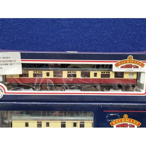 1231 - Six boxed Bachmann 00 gauge BR Coaches including maroon Mk.1 Open, Mk.1 Restaurant Miniature Buffet,... 