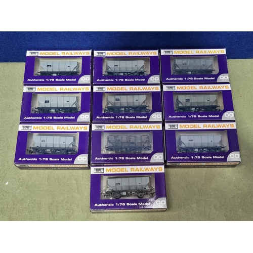 1236 - Ten boxed Dapol 00 gauge NE 21 Ton Hopper Wagons, Nr M, boxes Ex plus