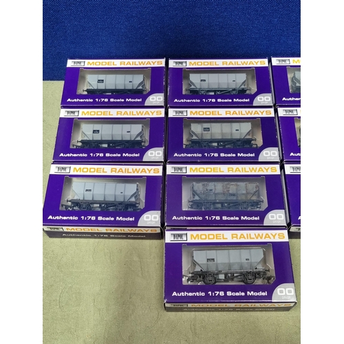 1236 - Ten boxed Dapol 00 gauge NE 21 Ton Hopper Wagons, Nr M, boxes Ex plus