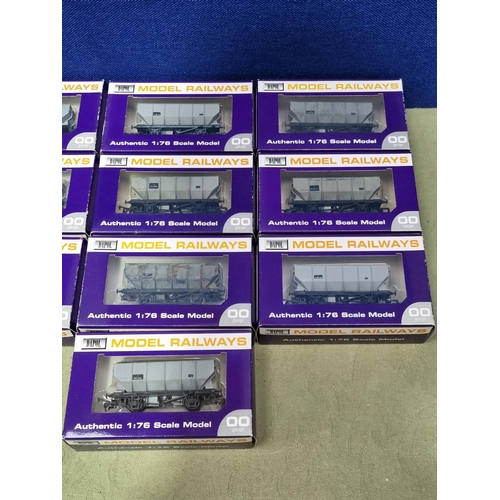 1236 - Ten boxed Dapol 00 gauge NE 21 Ton Hopper Wagons, Nr M, boxes Ex plus