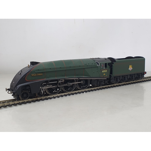 1252 - A boxed Hornby 00 gauge R2615 A4 Locomotive 'Wild Swan' in BR green livery, DCC ready, appears light... 