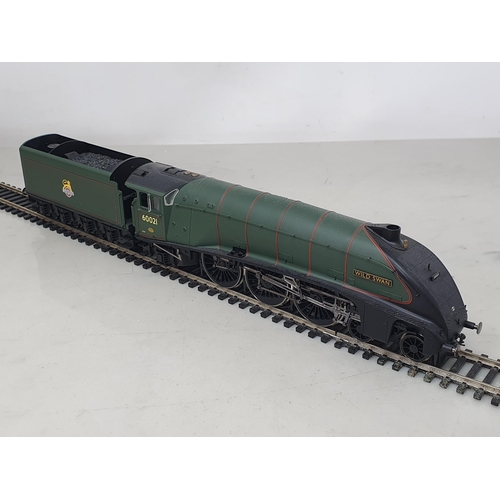 1252 - A boxed Hornby 00 gauge R2615 A4 Locomotive 'Wild Swan' in BR green livery, DCC ready, appears light... 