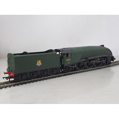 1252 - A boxed Hornby 00 gauge R2615 A4 Locomotive 'Wild Swan' in BR green livery, DCC ready, appears light... 