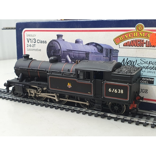 1259 - A boxed Bachmann 00 gauge J39 Locomotive in early crest BR livery and a boxed V1/3 2-6-2T with hoppe... 