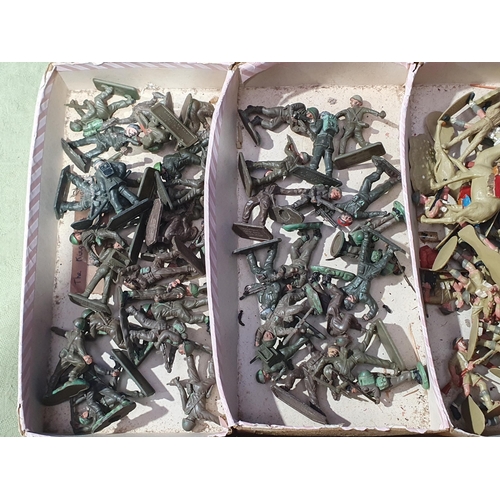 1519 - A tray of Britains, Lone Star and Crescent Toys plastic Soldiers including British Infantry, British... 