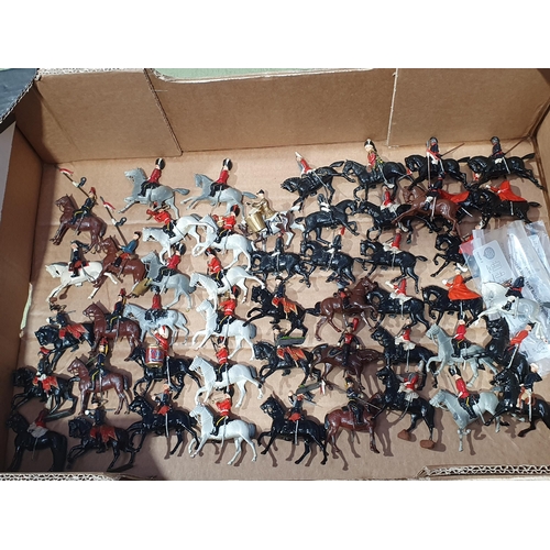 1520 - A tray of Britains Cavalry including Lancers, some A/F