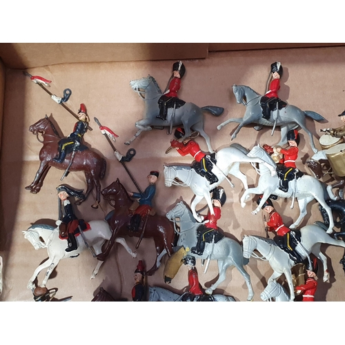 1520 - A tray of Britains Cavalry including Lancers, some A/F