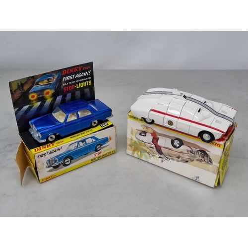 1541 - A boxed Dinky Toys No.160 metallic blue Mercedes-Benz 250SE, VG-Ex, box with insert G (taped on one ... 