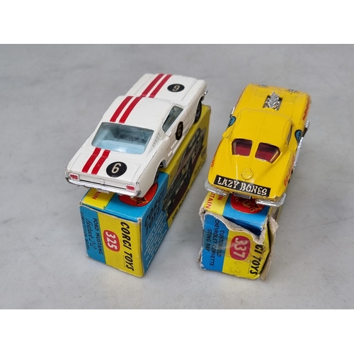 1542 - A boxed Corgi Toys No.325 Ford Mustang Competition Model, G-VG, box VG; and a boxed No.337 Customize... 