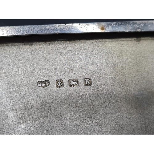 101 - A George VI  silver Cigarette Case with engine turning and initials, Birmingham 1941, 155gms