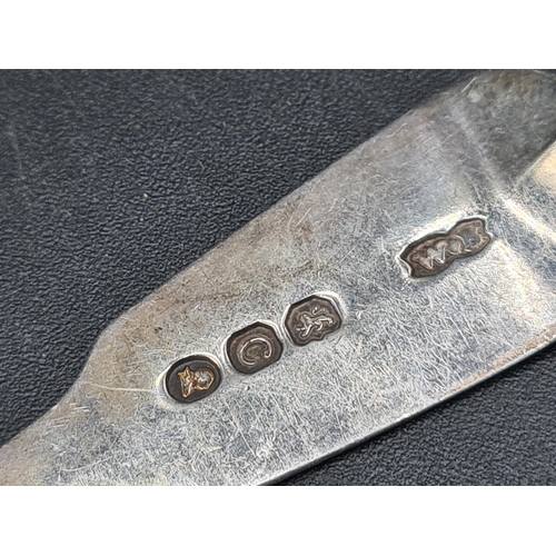 111 - Seven Victorian silver Teaspoons fiddle pattern, various dates and a Dessert Spoon, London 1815, 175... 