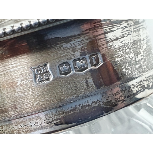 117 - A George V silver lidded cut glass Sugar Sifter, Sheffield 1934